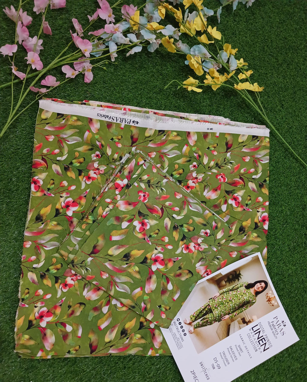 Premium Quality digital printed Linen Banadora 2 -Pc Unstitched .