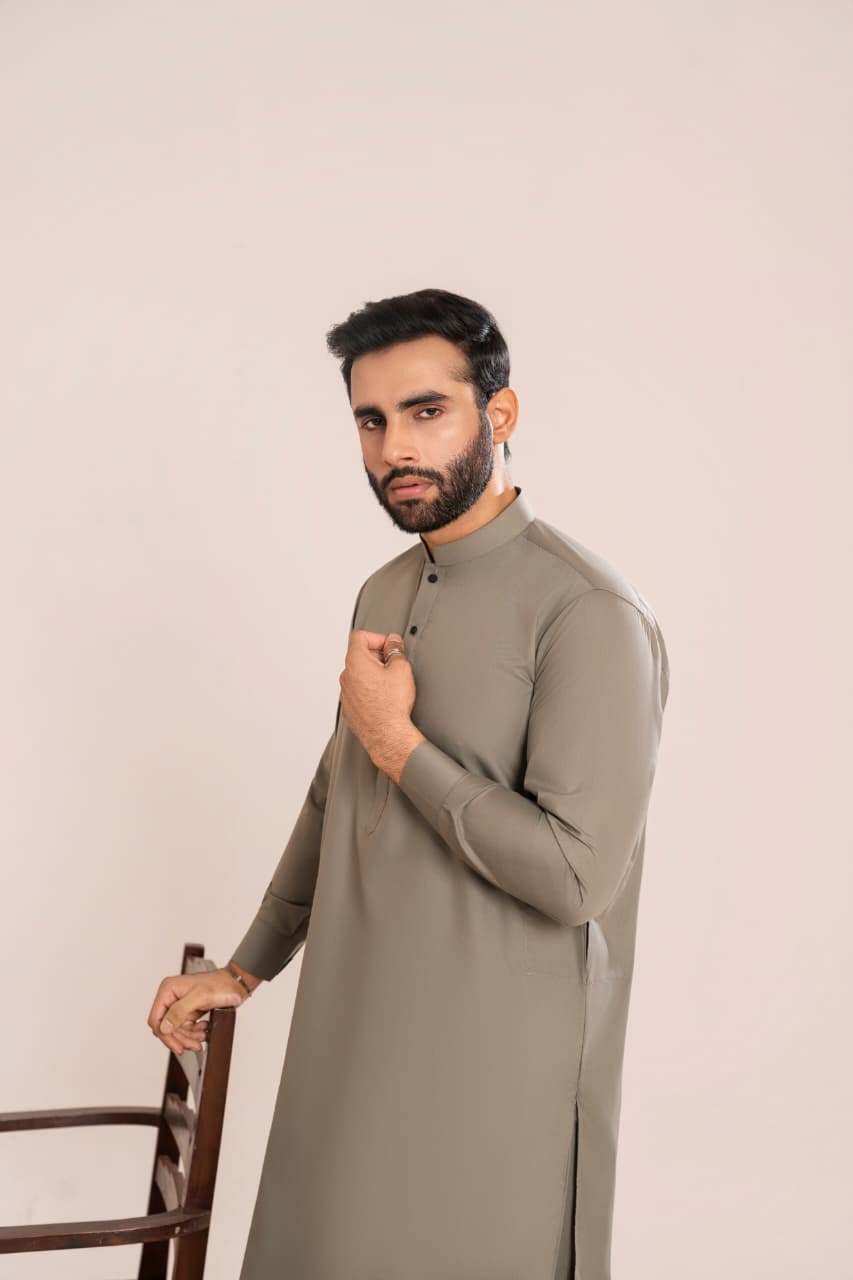 Beige  Wash and Wear fabric Stiched Men’s Shalwar Kameez. Collection”.