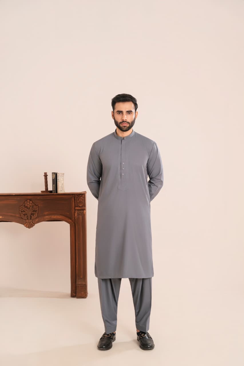Charcoal Grey, Wash and Wear fabric Stitched Men’s Shalwar Kameez. Collection”