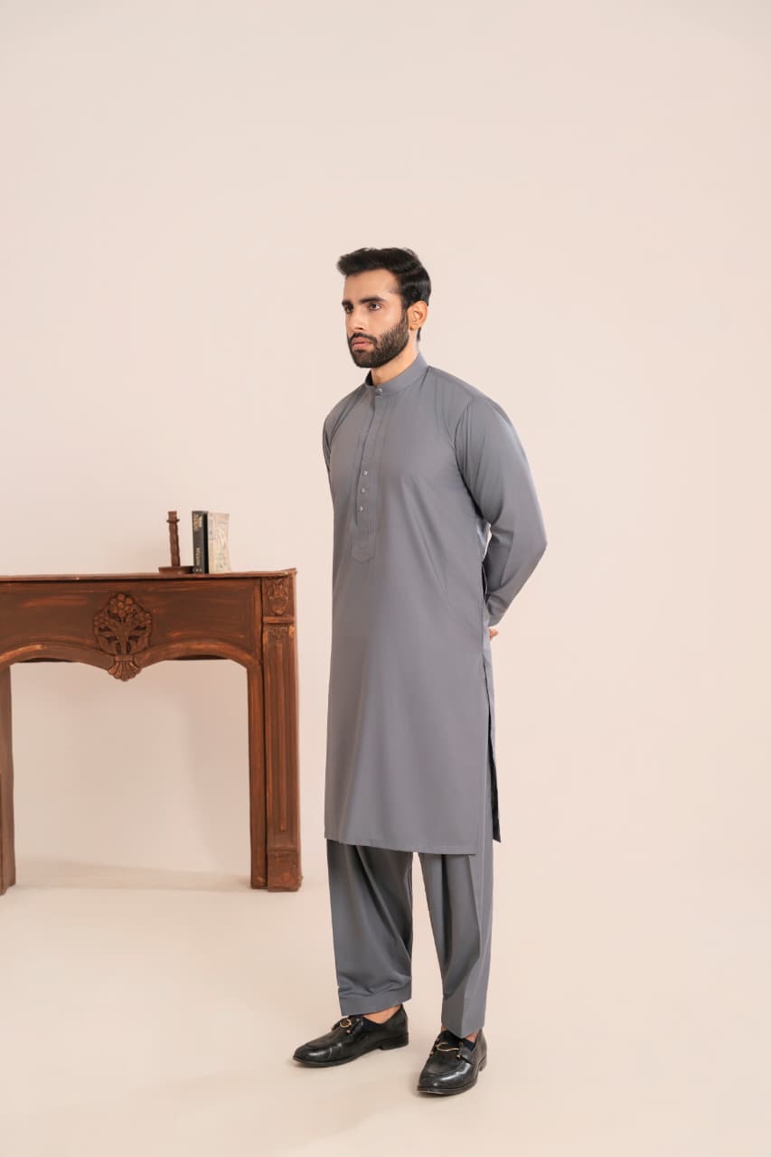 Charcoal Grey, Wash and Wear fabric Stitched Men’s Shalwar Kameez. Collection”