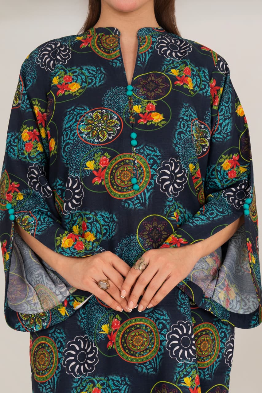 Blue Serenity, Khaddar 3 Pc Unstitched Air Jet Quality.