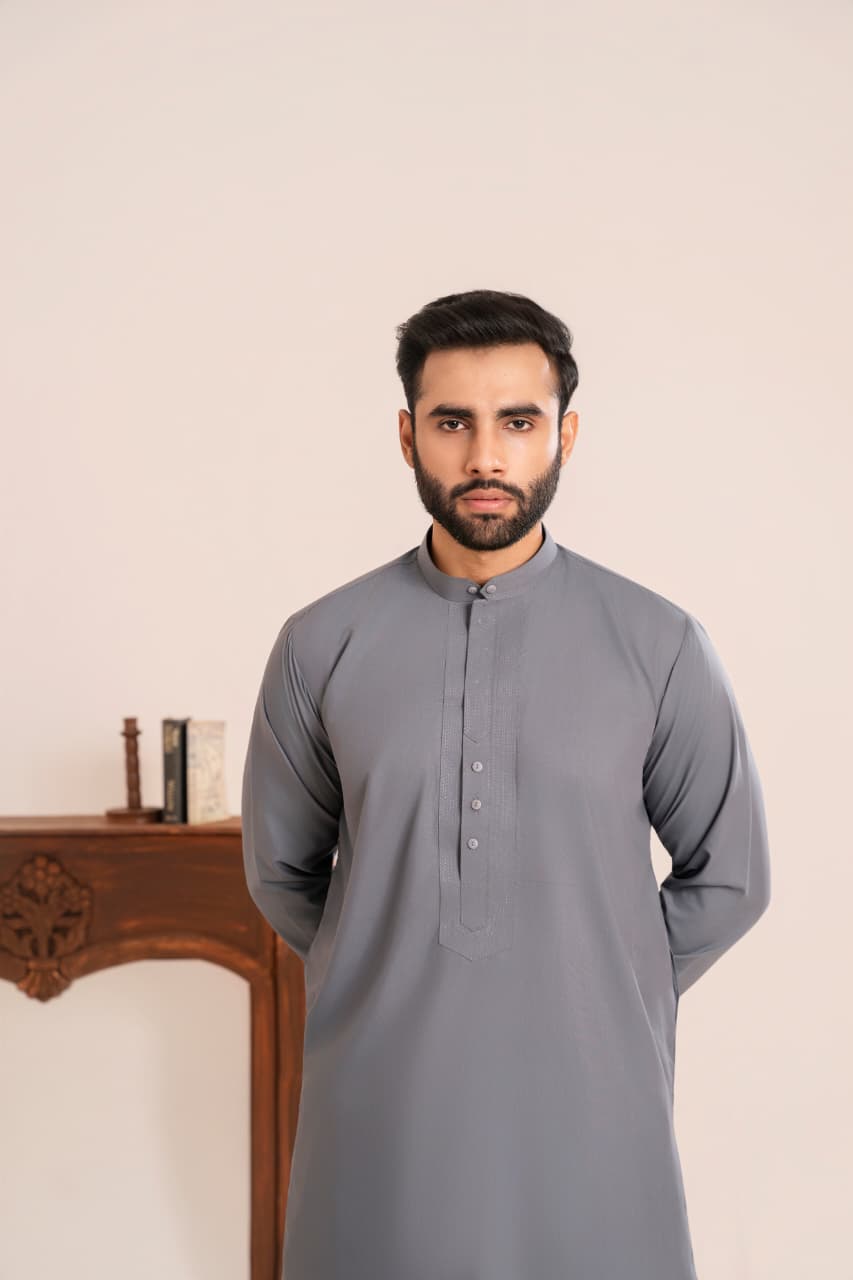 Charcoal Grey, Wash and Wear fabric Stitched Men’s Shalwar Kameez. Collection”