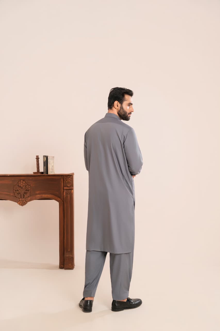 Charcoal Grey, Wash and Wear fabric Stitched Men’s Shalwar Kameez. Collection”