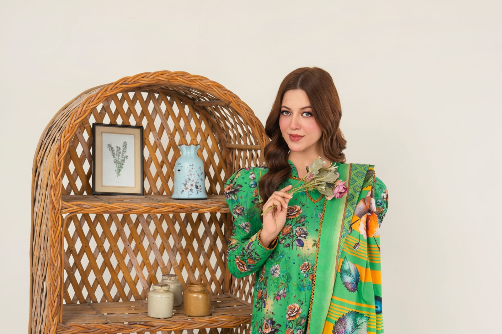 Emarald Green, Khaddar 3 Pc Unstitched Air Jet Quality.