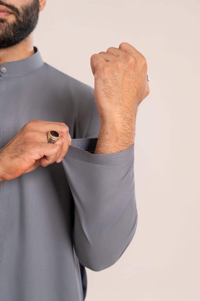 Charcoal Grey, Wash and Wear fabric Stitched Men’s Shalwar Kameez. Collection”