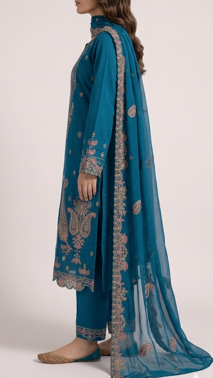 Embroidered Lawn 3-pcs unstitched