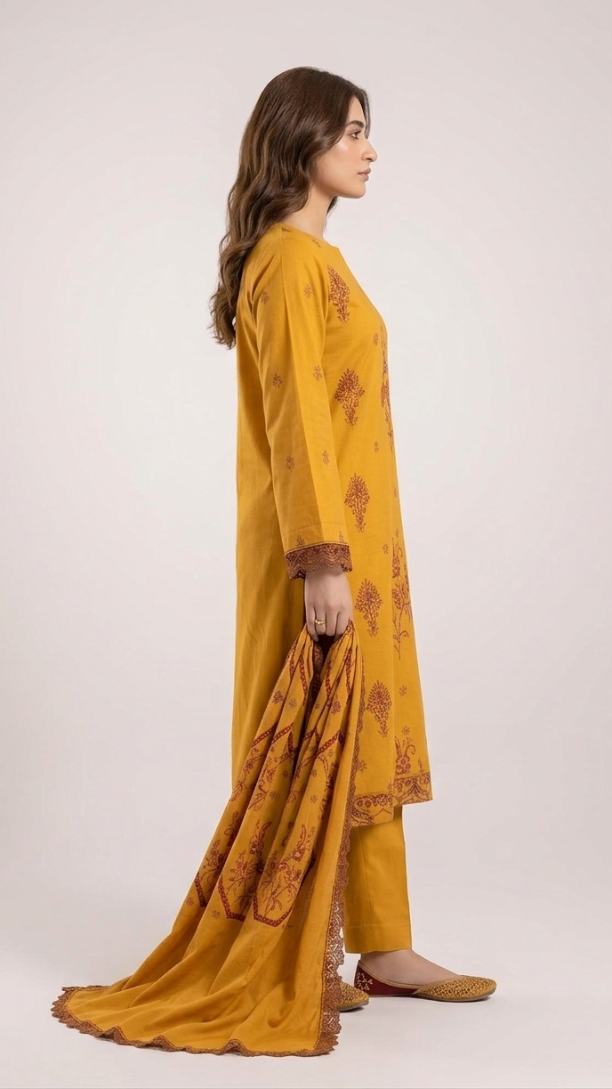 Embroidered Lawn 3-pcs unstitched