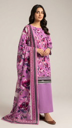 Printed lawn 3-Piece unstitched