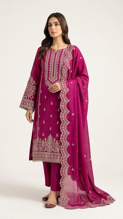 Embroidered Lawn 3-pcs unstitched