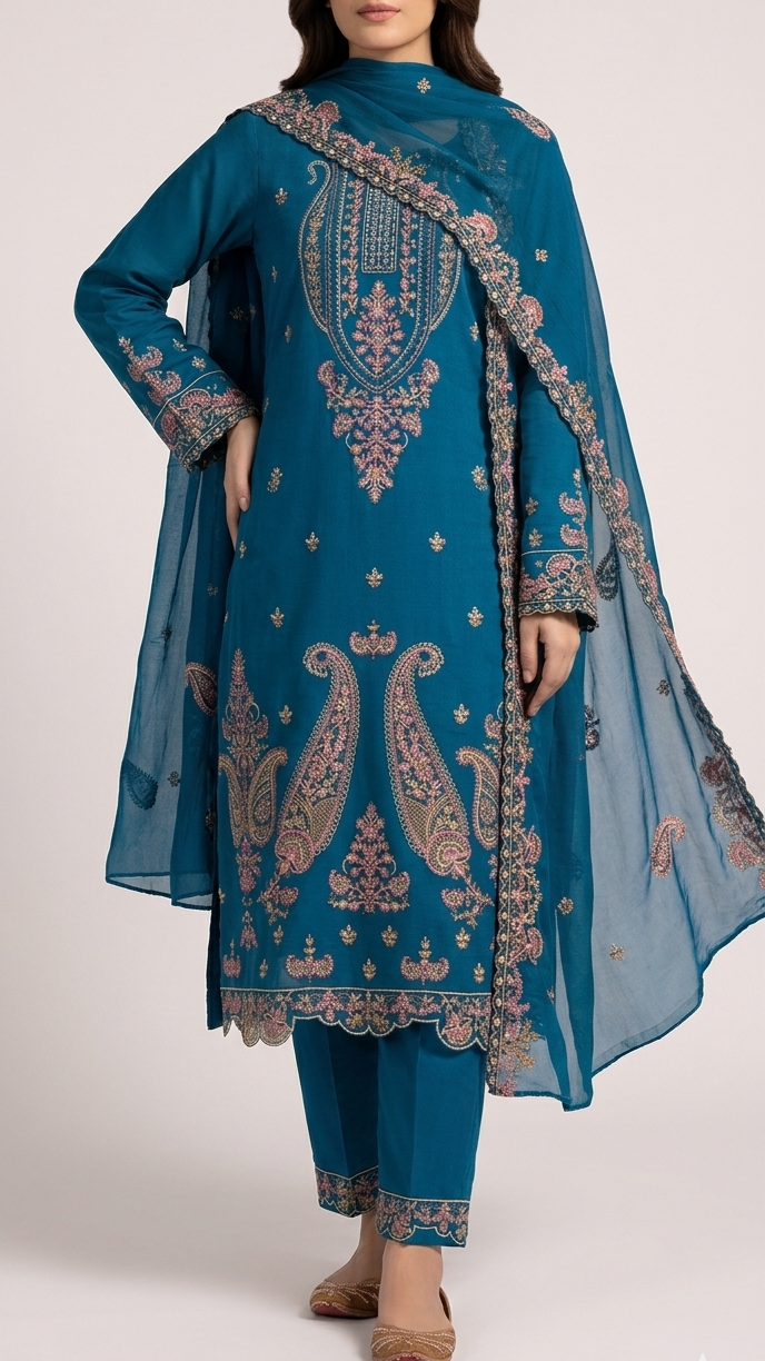 Embroidered Lawn 3-pcs unstitched