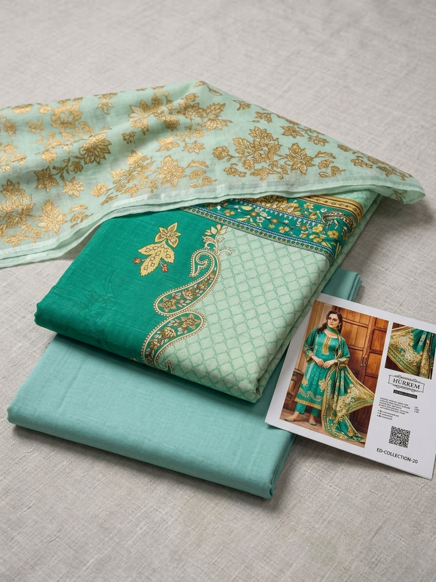 Printed Lawn 3-Pc (SEA GREEN)
