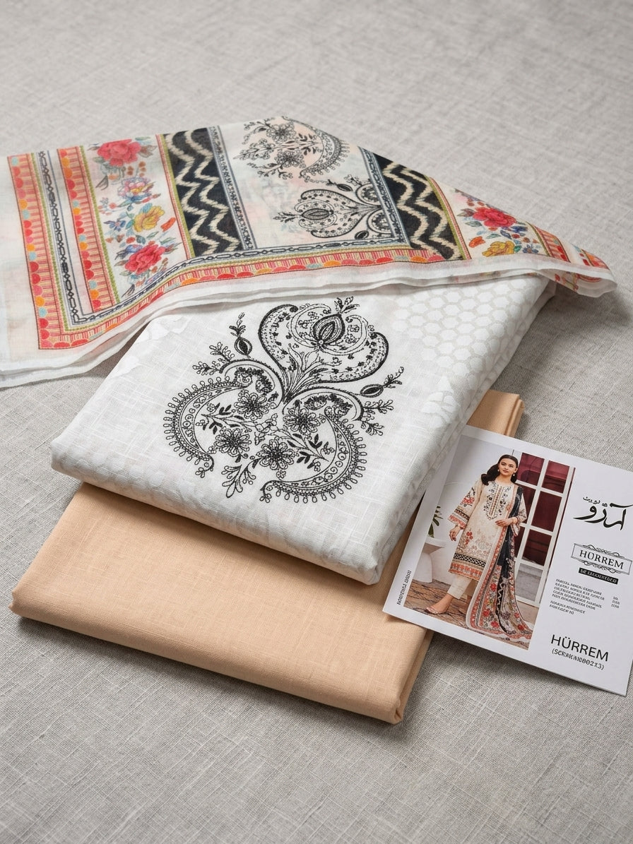Printed Lawn 3-Pc (IVORY)