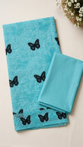 Chicken Kari Embroidered Lawn 2-Pc (SKY BLUE)
