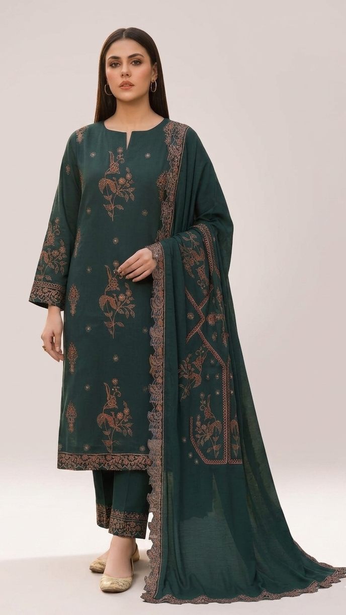 Embroidered Lawn 3-pcs unstitched