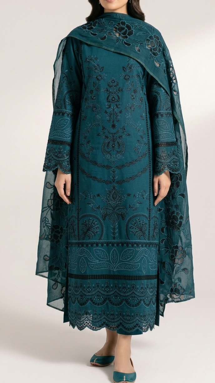 Embroidered Lawn 3-pcs unstitched