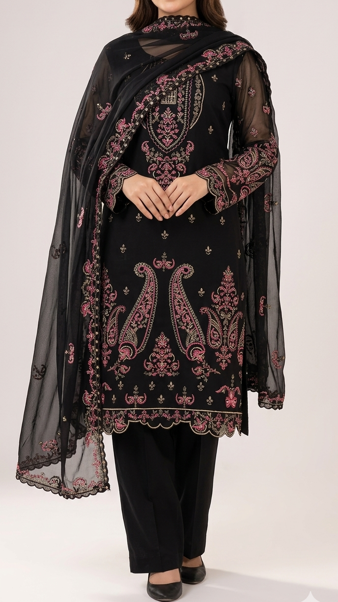 Embroidered Lawn 3-pcs unstitched