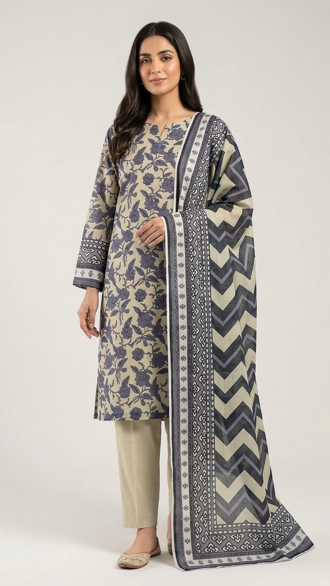 Printed Lawn 3-Piece unstitched