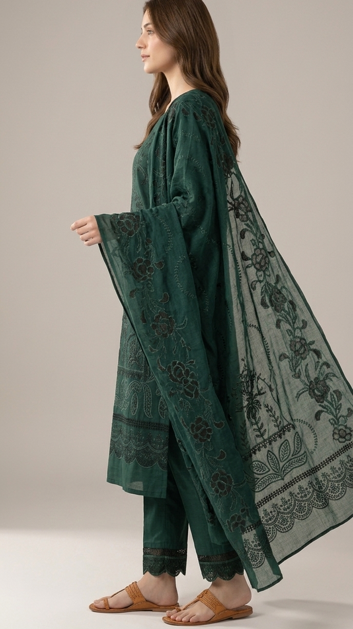 Embroidered Lawn 3-pcs unstitched
