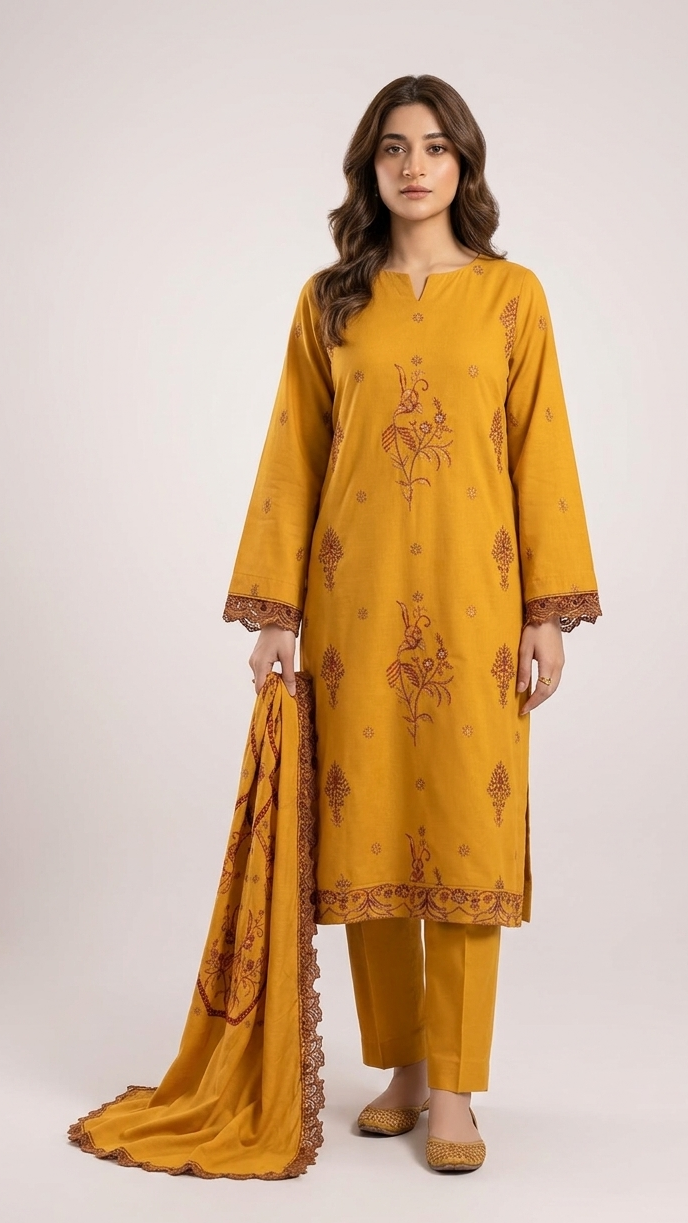Embroidered Lawn 3-pcs unstitched