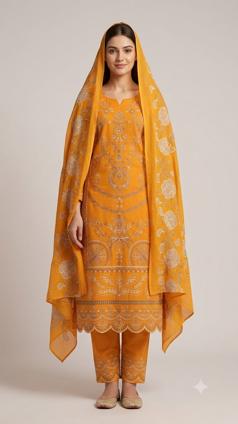 Embroidered Lawn 3-pcs unstitched