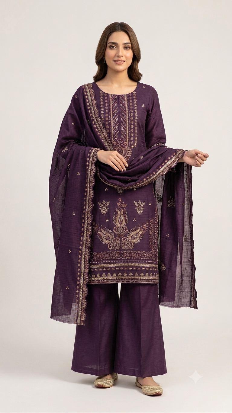Embroidered Lawn 3-pcs unstitched