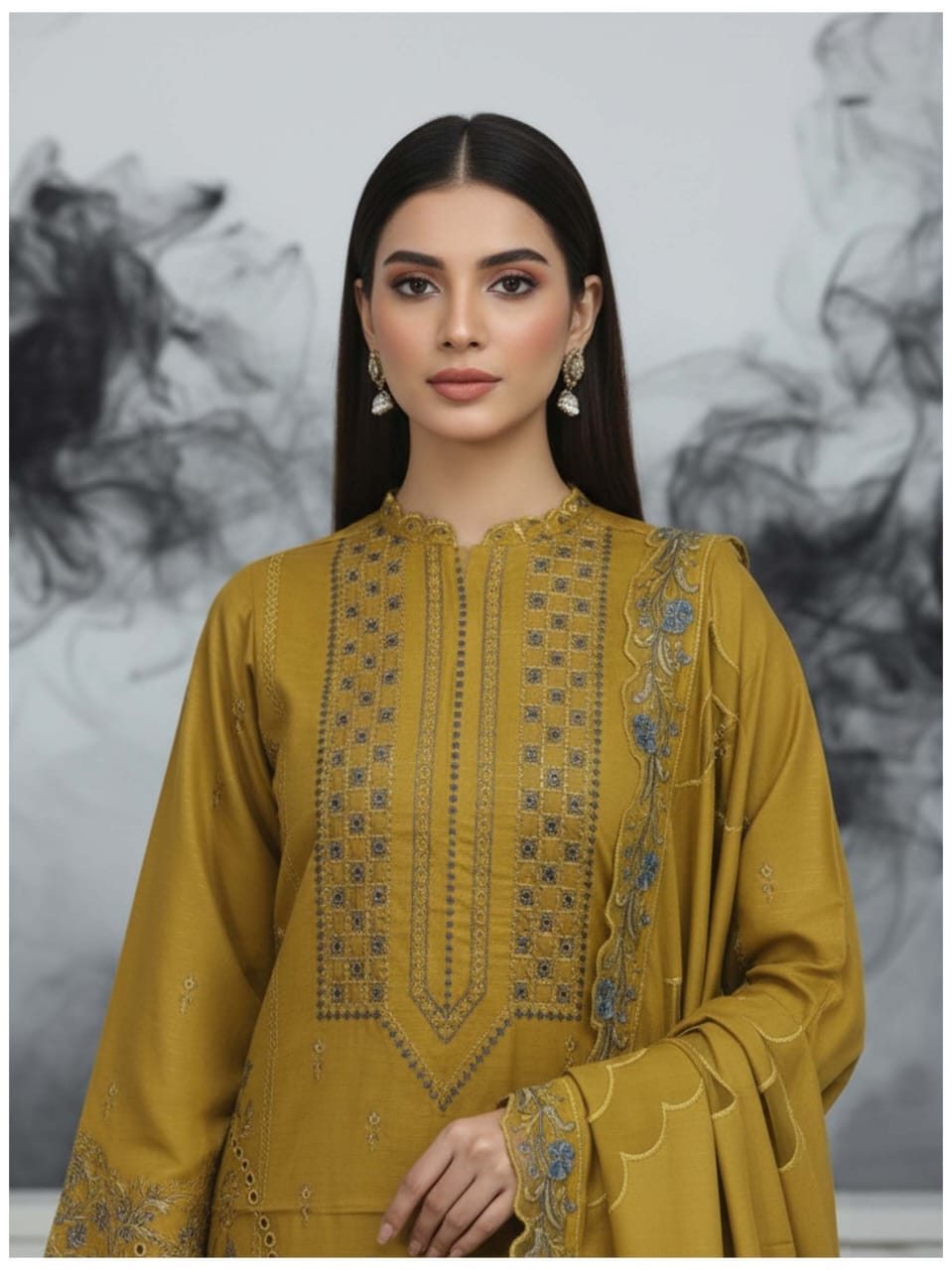 Honey Royale, Banadora Wool 2 head Embroidered 3 pcs