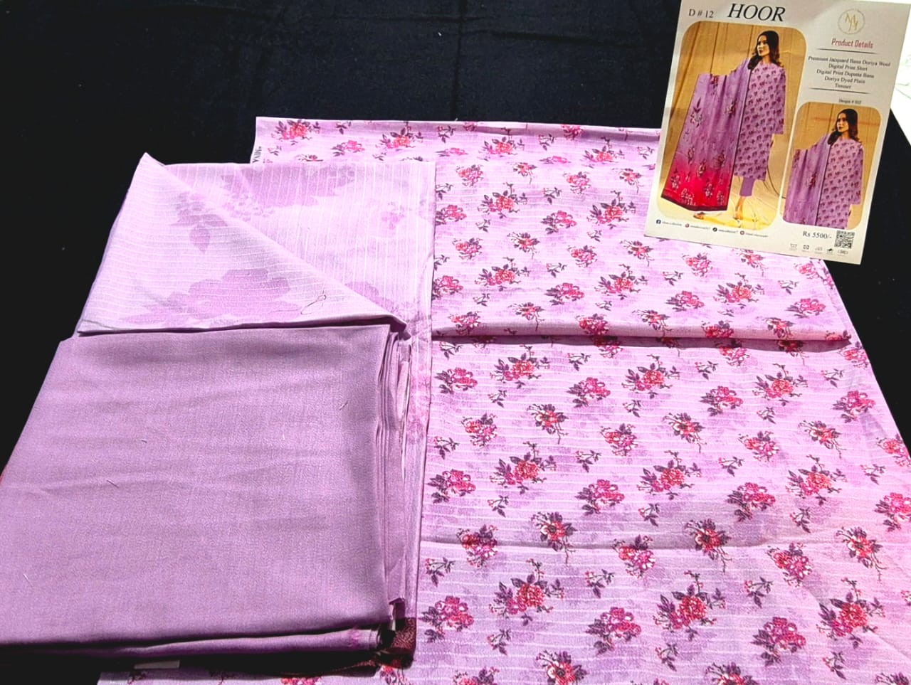 Nova Pink , Dhanak Jacquard banadoriya Wool 3 pcs digital printed