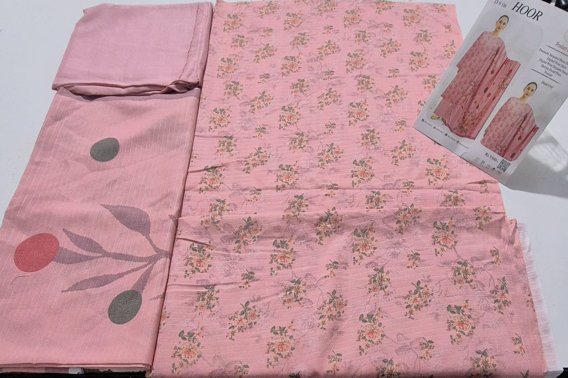 Butterfly PInk, Dhanak jacquard Banadoriya digitally printed