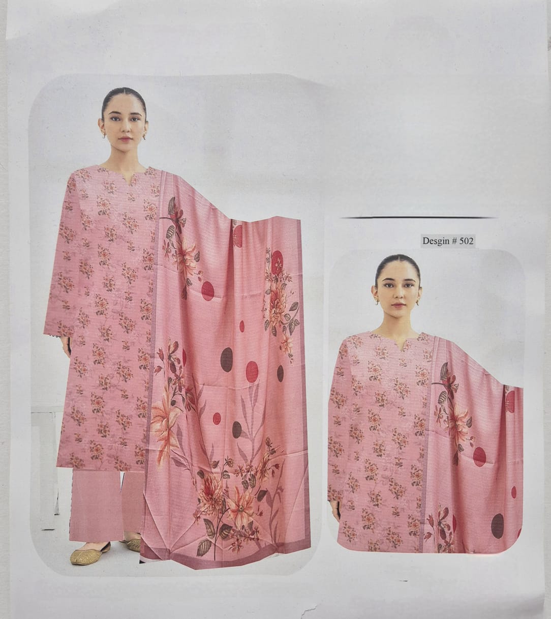 Butterfly PInk, Dhanak jacquard Banadoriya digitally printed