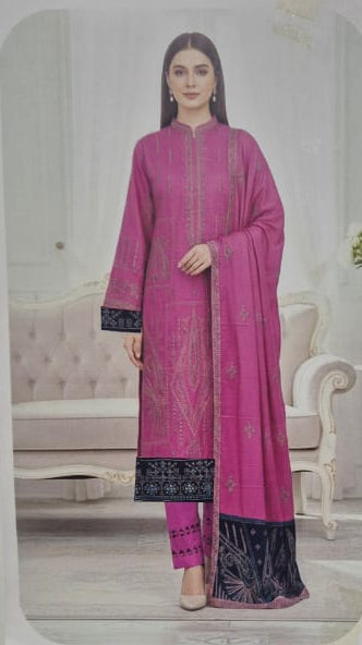Rosy whisper, Wool Embroidered Banadora 3 pcs