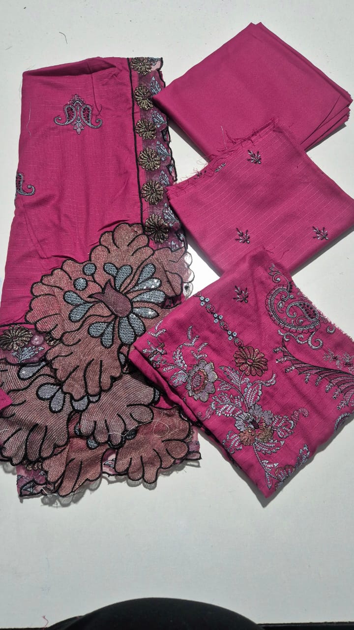 Rosetta Blush, Wool Embroidered Banadora 3 pcs.