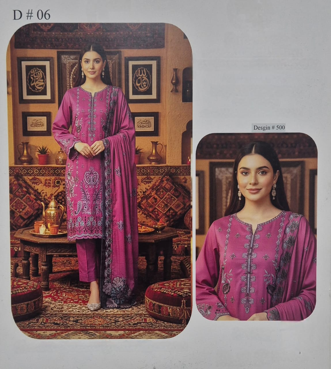 Rosetta Blush, Wool Embroidered Banadora 3 pcs.