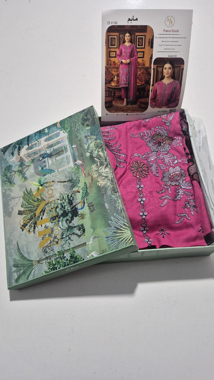 Rosetta Blush, Wool Embroidered Banadora 3 pcs.