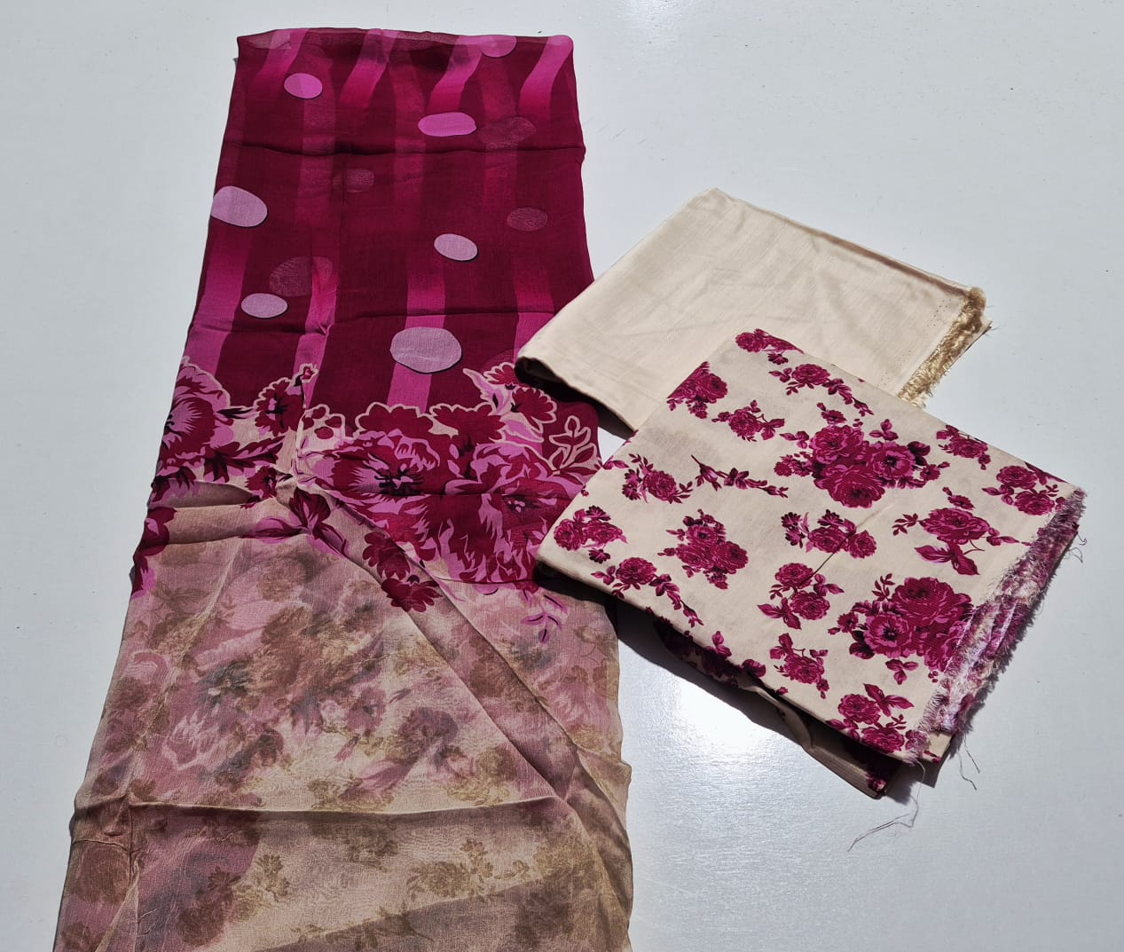Rosy Beige, Viscose Chamki 3 pcs