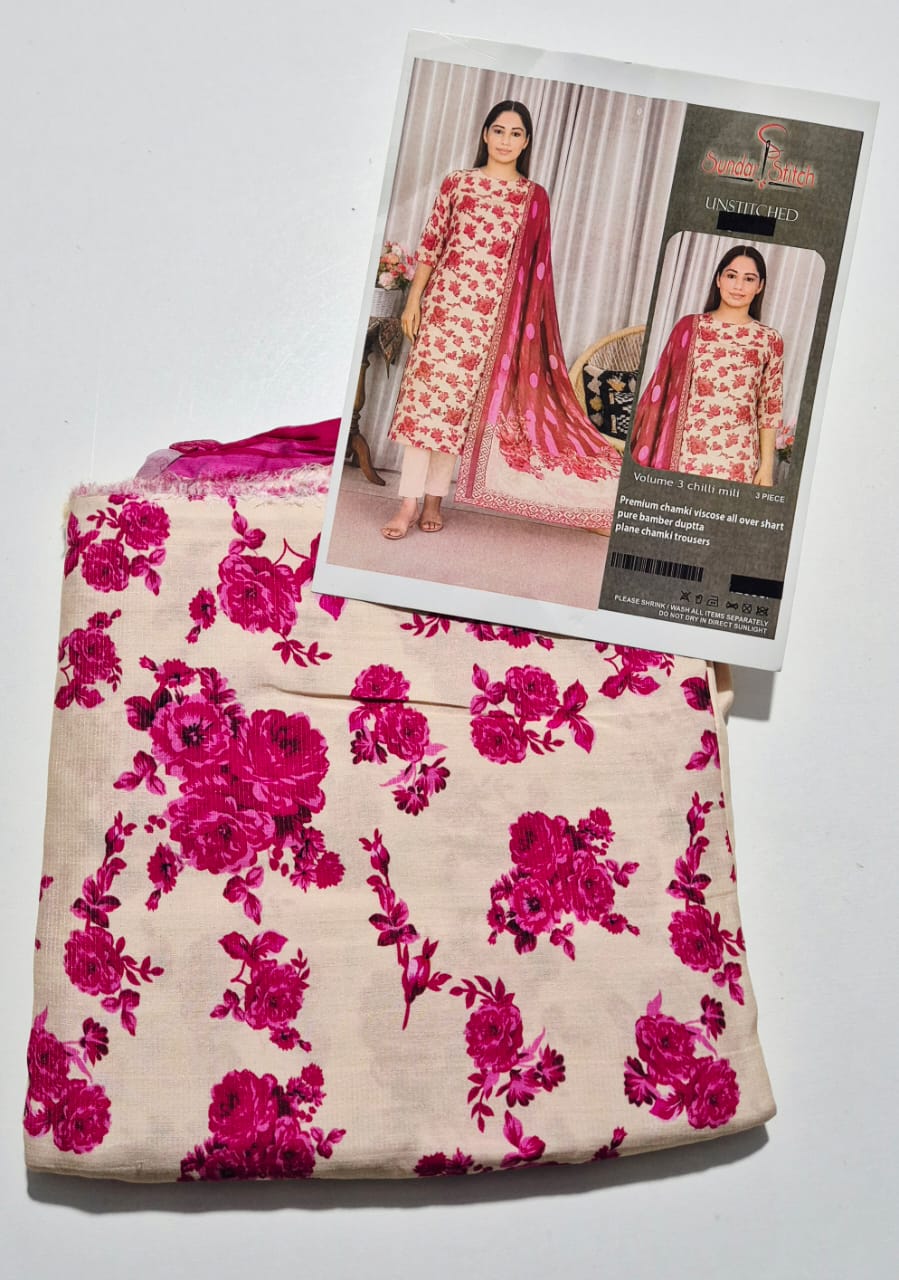 Rosy Beige, Viscose Chamki 3 pcs
