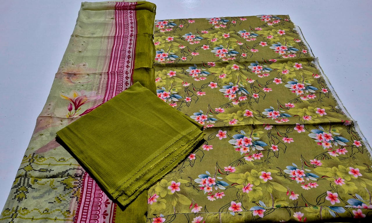 Classic Olive , Viscose chamki 3 pcs