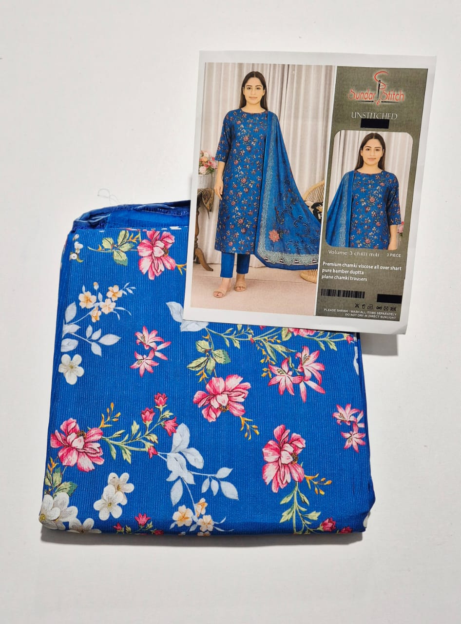 Indigo Mist , Viscose Chamki 3 pcs