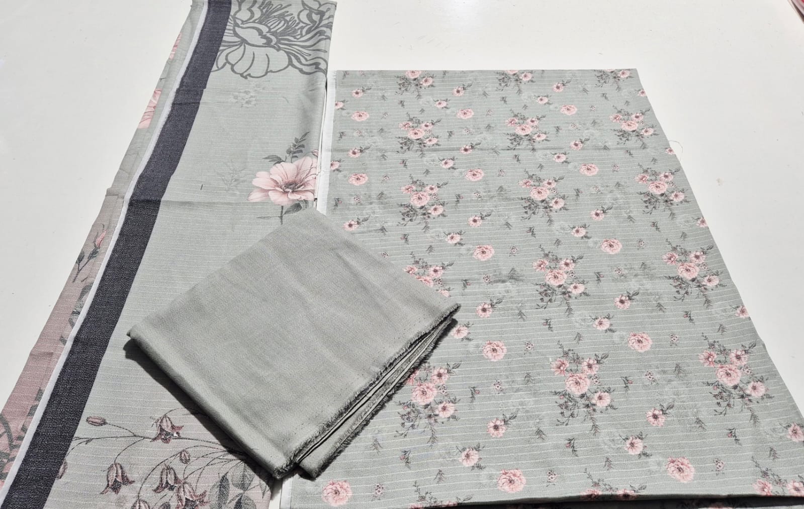 Dark Slate, Dhanak Banadoriya Jacquard 3 pcs