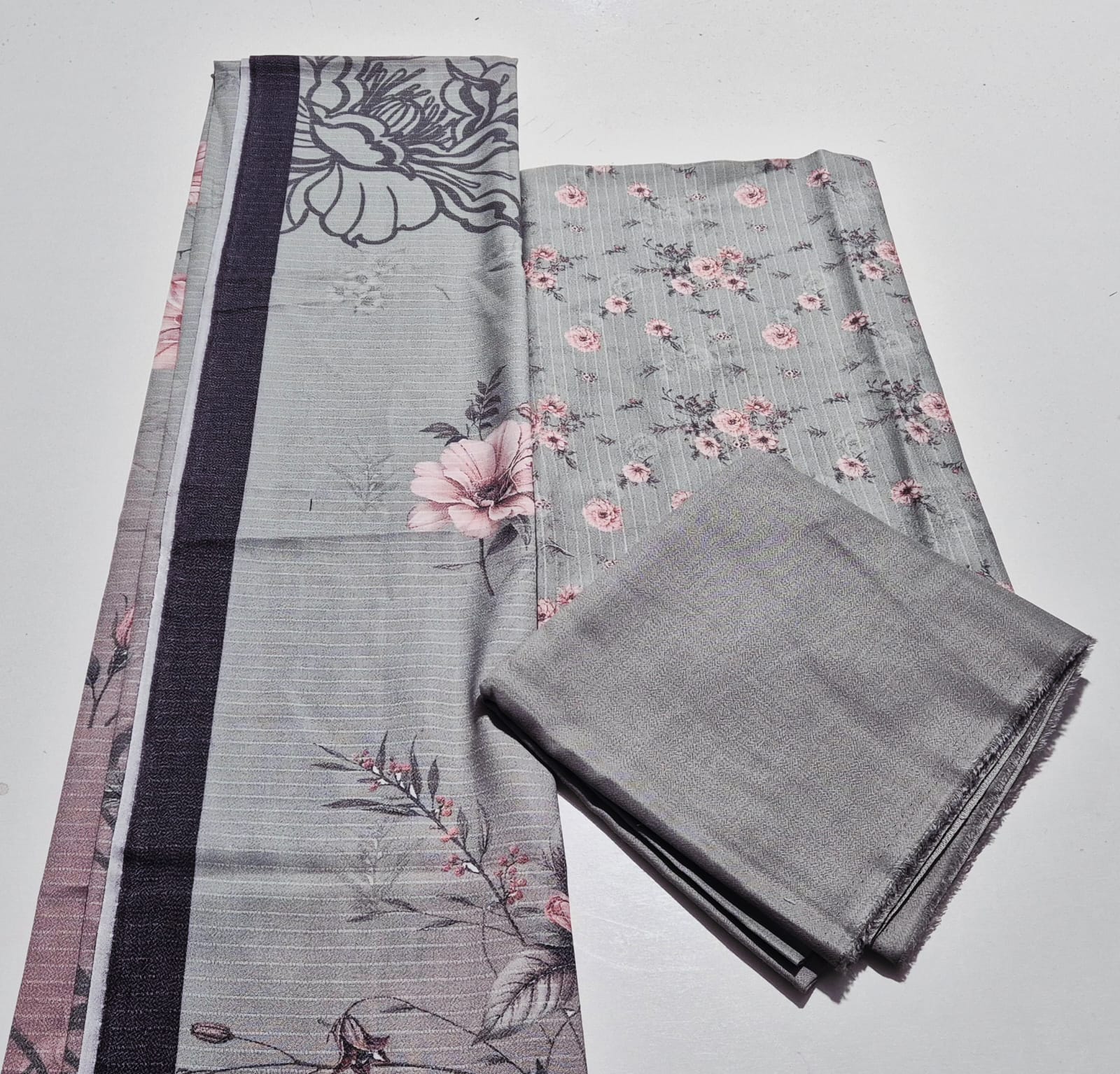 Dark Slate, Dhanak Banadoriya Jacquard 3 pcs