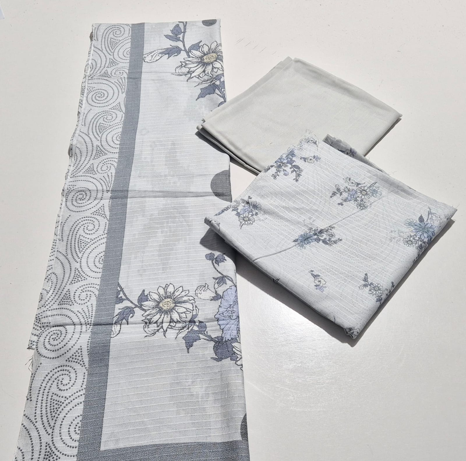 Pearl Ash, Dhanak Printed jacquard 3pcs