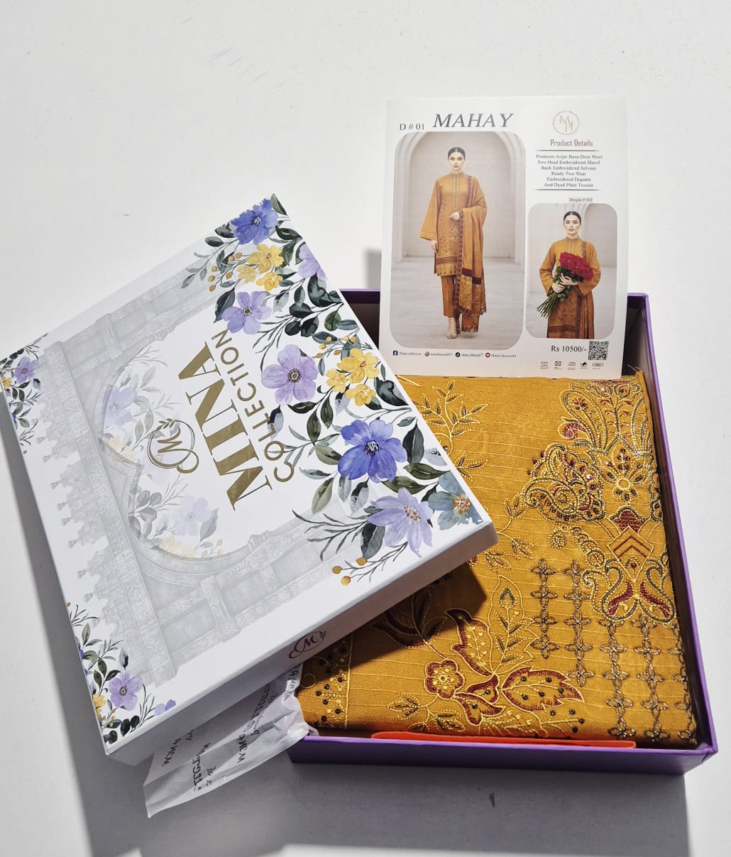 Saffron Blaze, Banadora Wool 2 head Embroidered 3 pcs