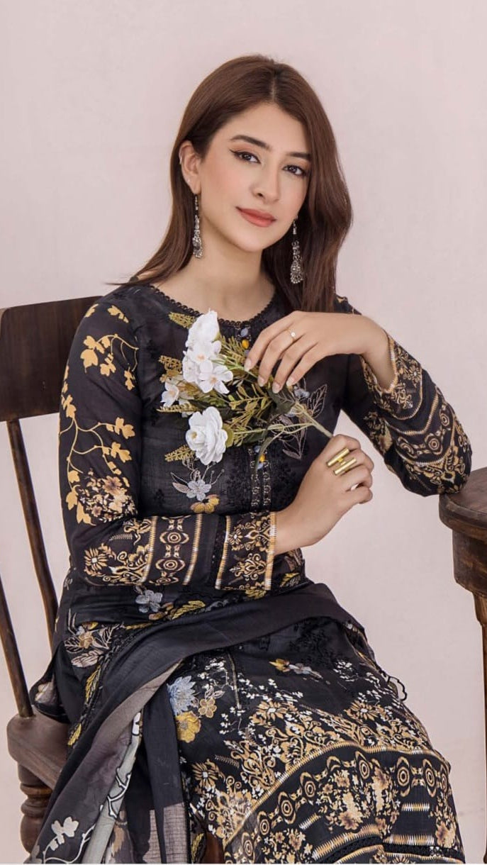 Embroidered Printed Lawn 3-Piece unstitched