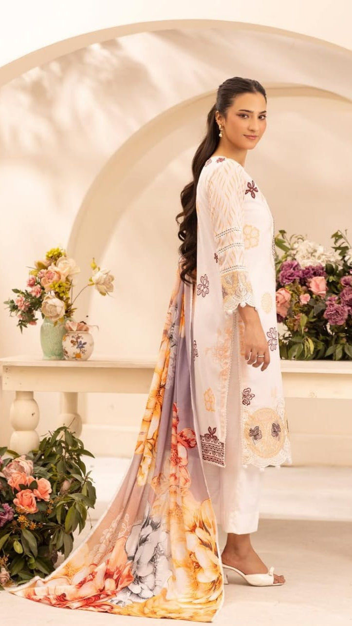 Embroidered lawn 3-Piece unstitched