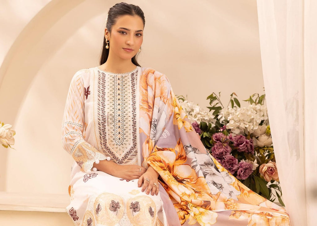 Embroidered lawn 3-Piece unstitched