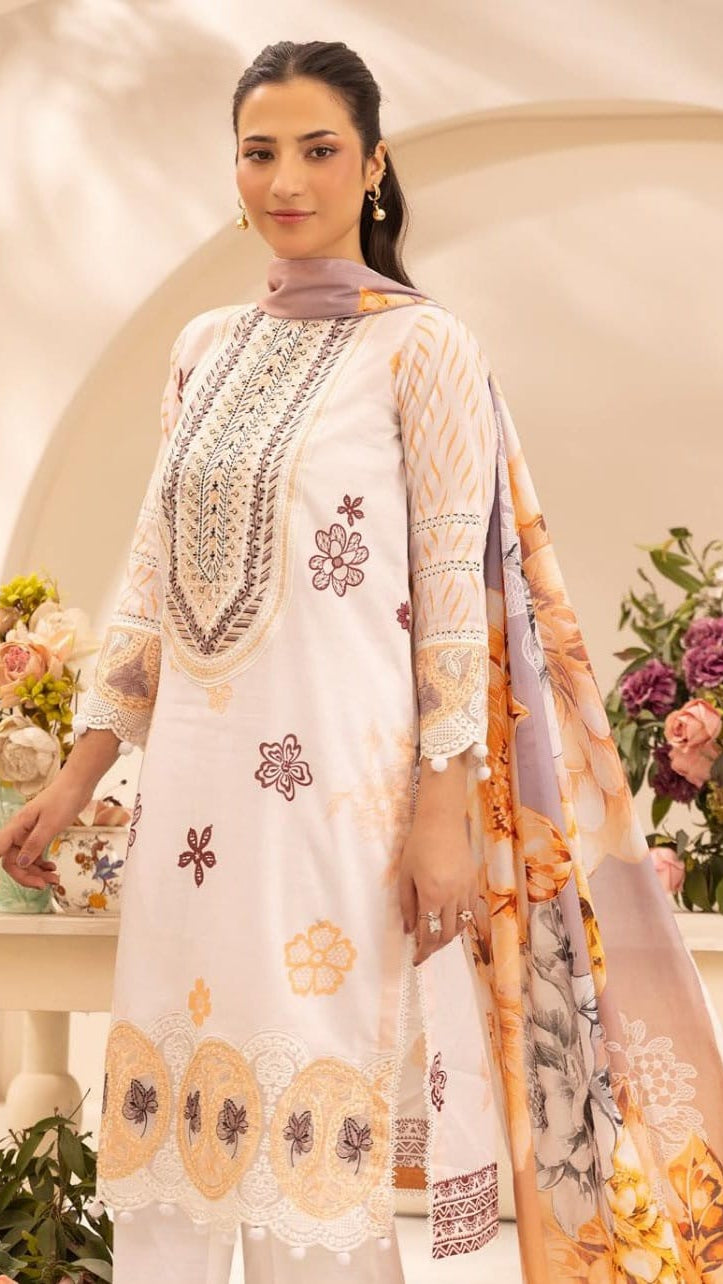 Embroidered lawn 3-Piece unstitched