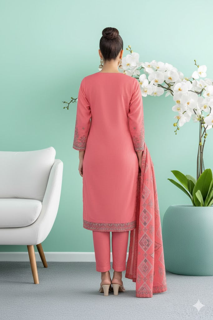 lavender pink, Dhanak embroidered vol.001