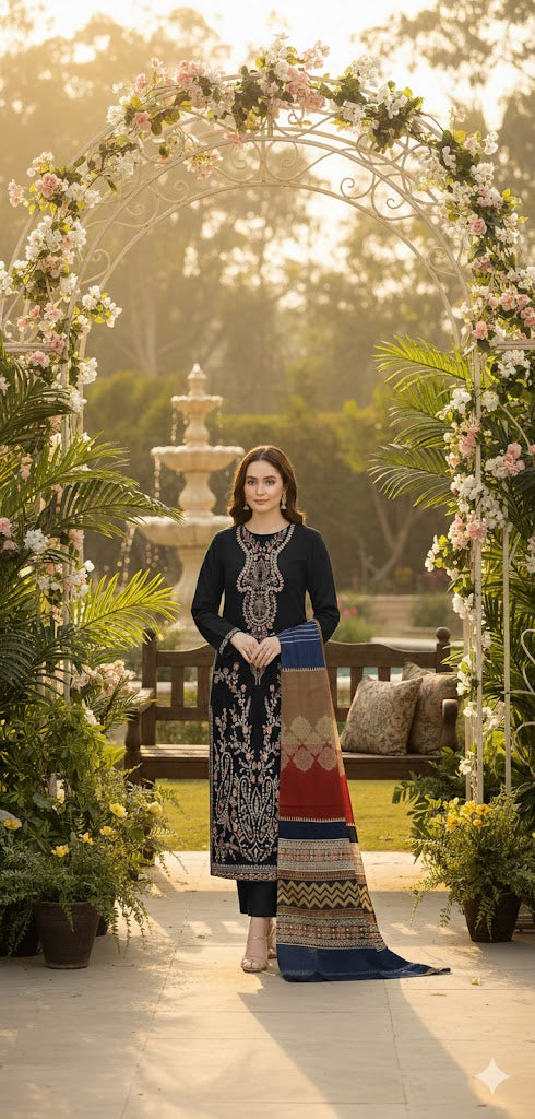 Stellar black, dhanak embroidered vol.42