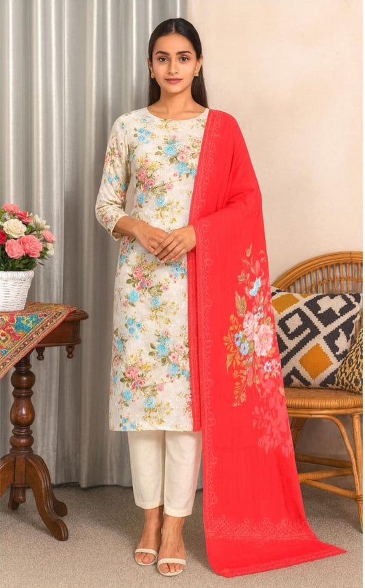 Karandi 3 Pcs Unstitched Printed