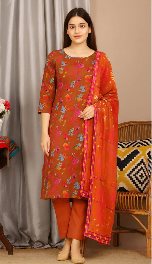 Karandi 3 Pcs Unstitched Printed