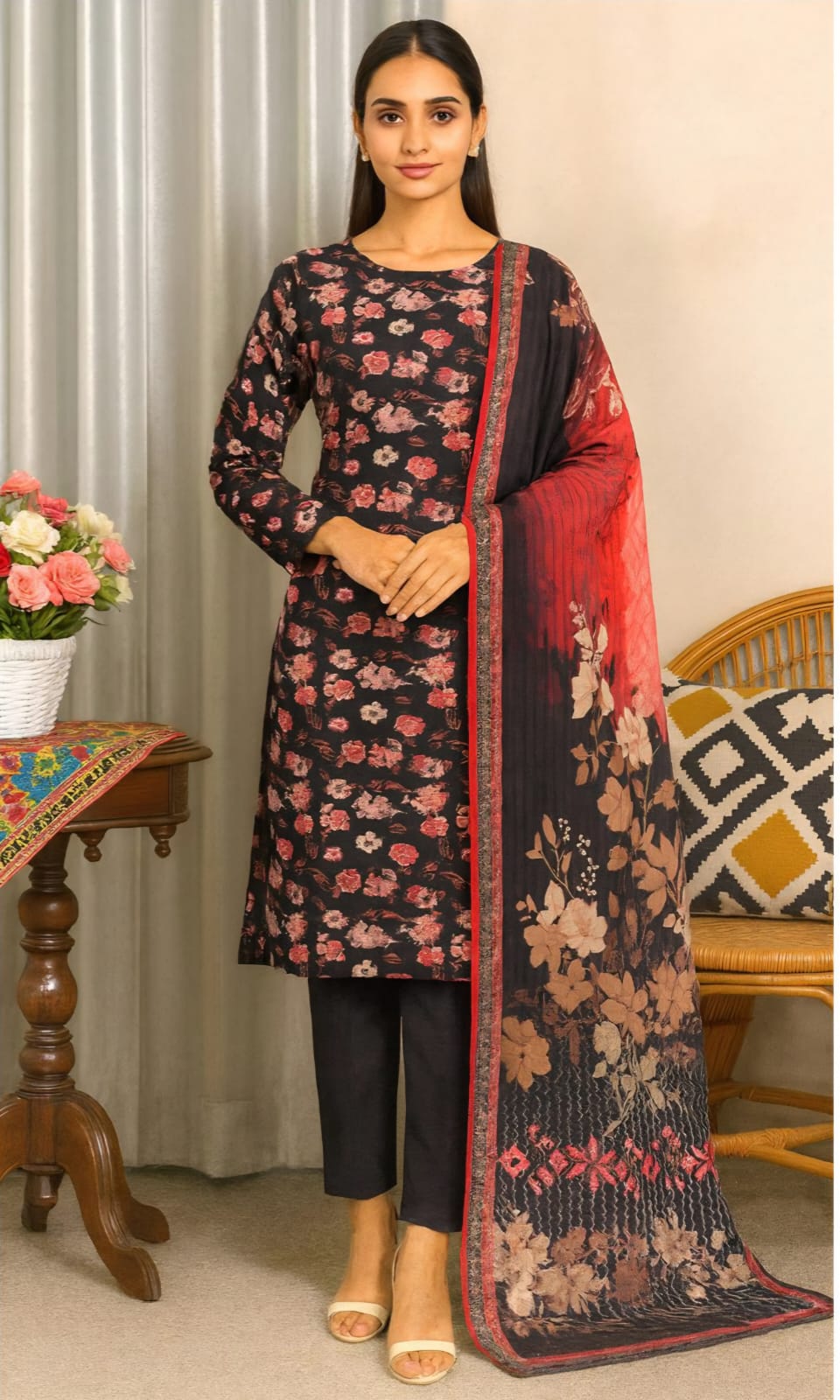 karandi 3 pcs unstitched printed